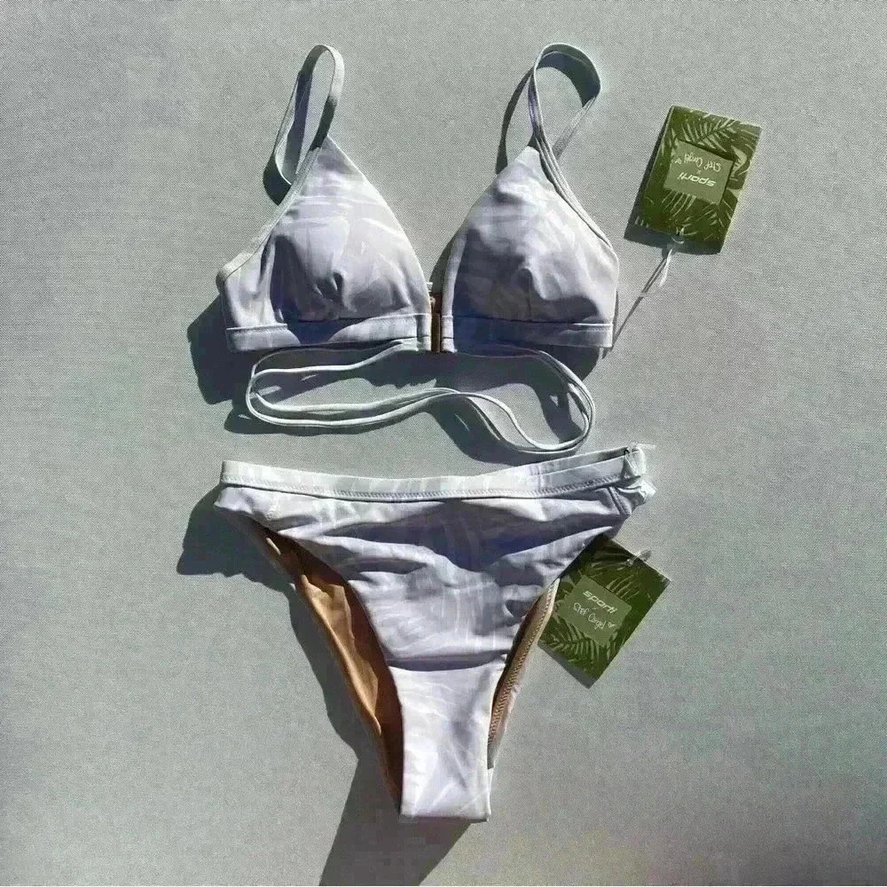 NWT Sporti x Stef Corgel High Waisted Bikini Bottom + Triangle Bikini To… - Picture 2 of 9